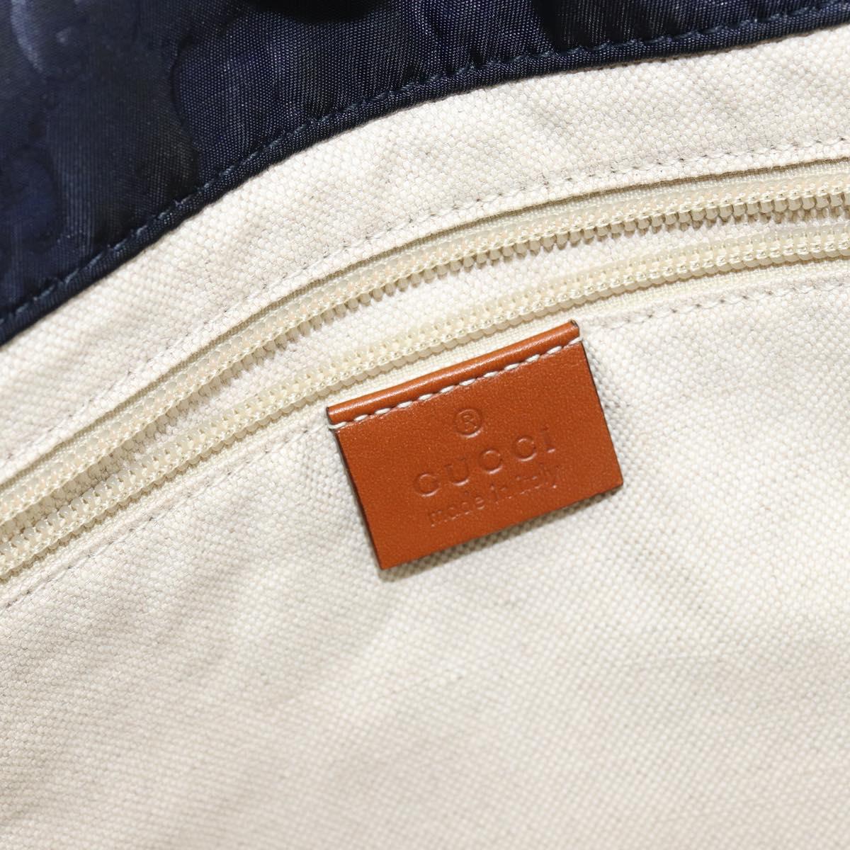 GUCCI GG Canvas Tote Bag Nylon Navy 282439 Auth 146676