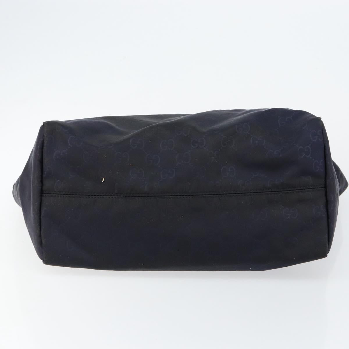 GUCCI GG Canvas Tote Bag Nylon Navy 282439 Auth 146676
