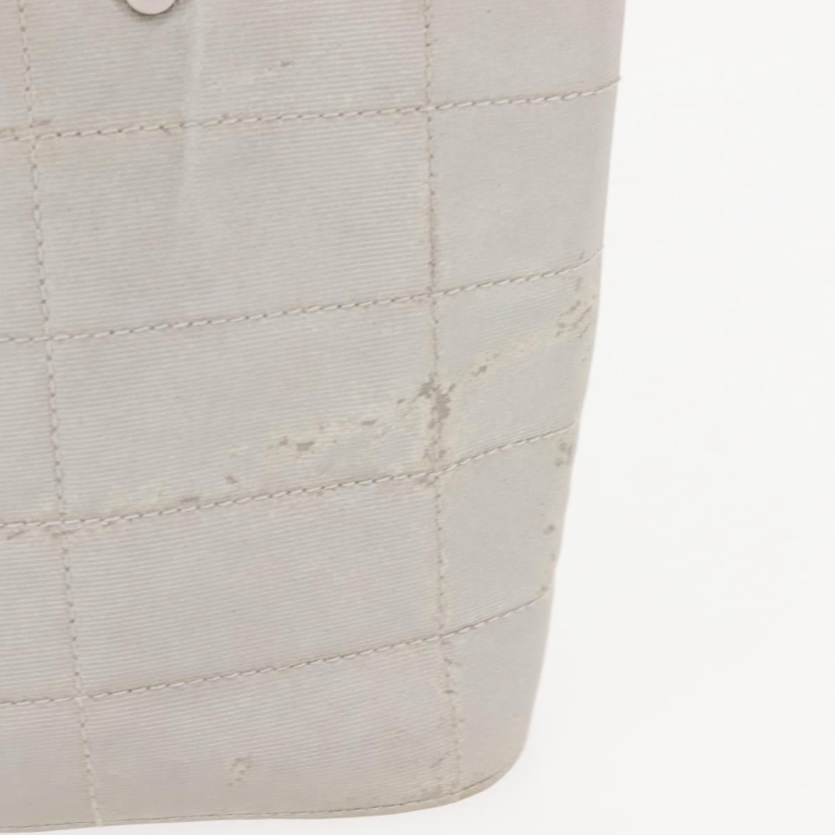 CHANEL Hand Bag Nylon Gray CC Auth 146688