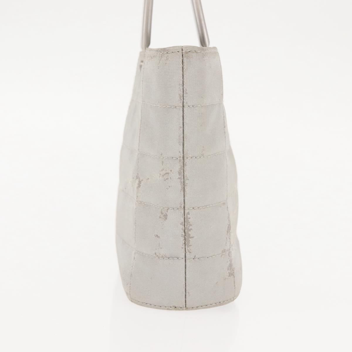 CHANEL Hand Bag Nylon Gray CC Auth 146688