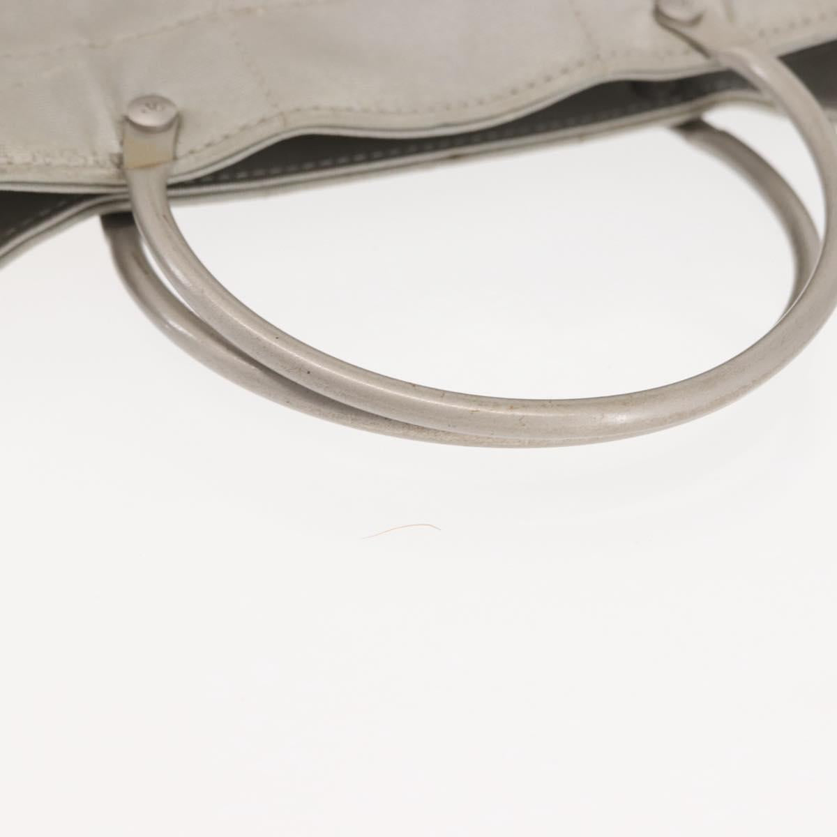 CHANEL Hand Bag Nylon Gray CC Auth 146688