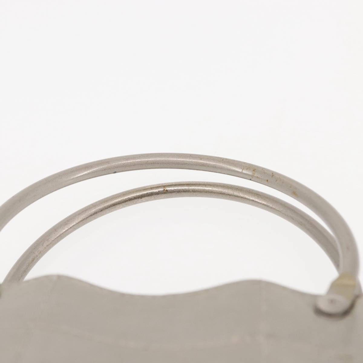 CHANEL Hand Bag Nylon Gray CC Auth 146688