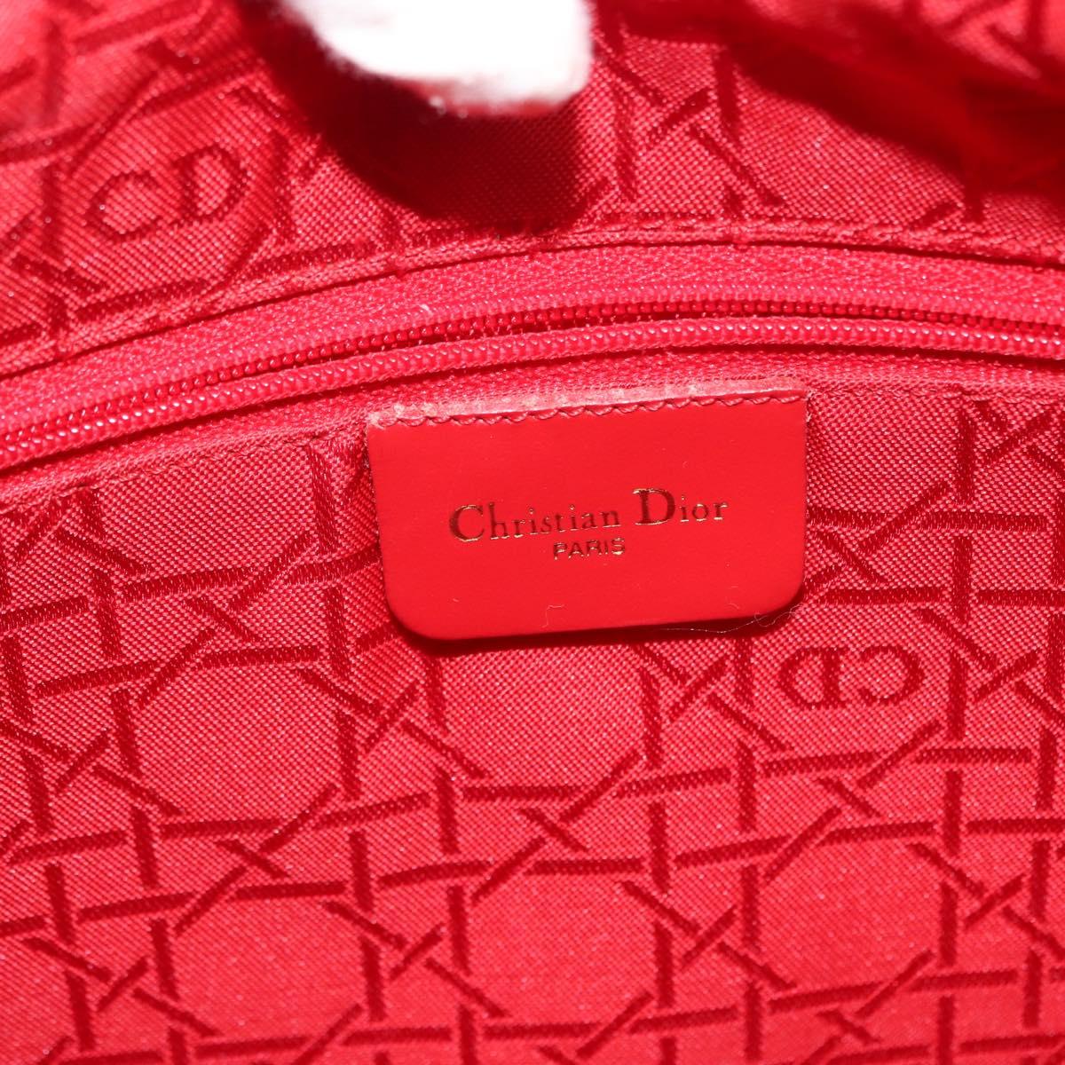 Christian Dior Canage Hand Bag Nylon Black Gold Auth 146695