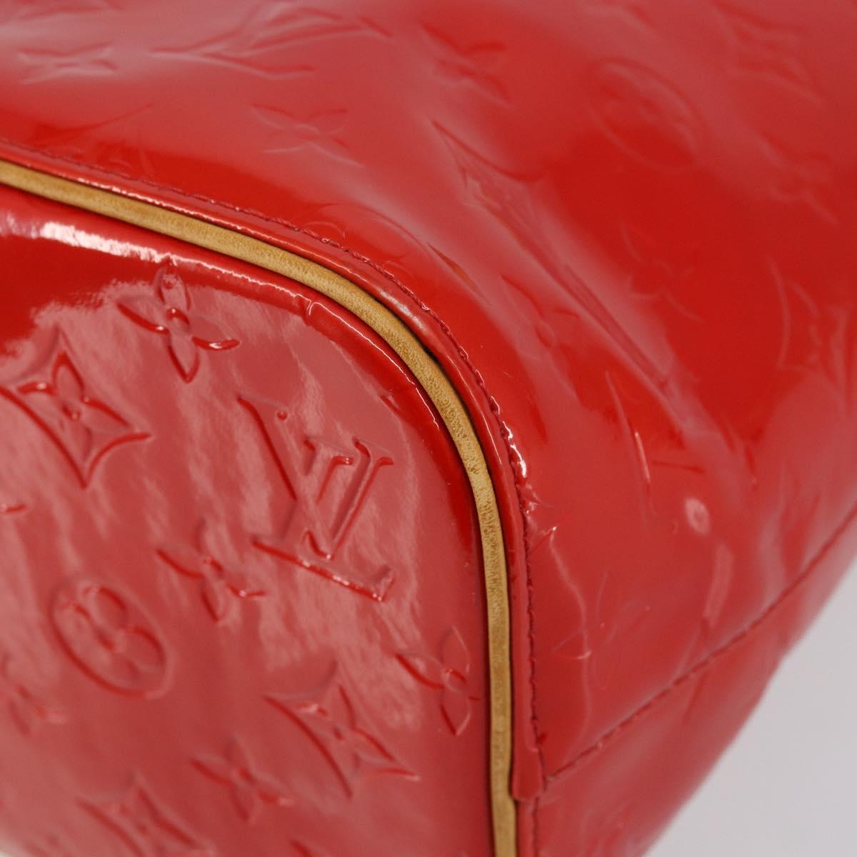 LOUIS VUITTON Monogram Vernis Houston Hand Bag Red M91092 LV Auth 146697