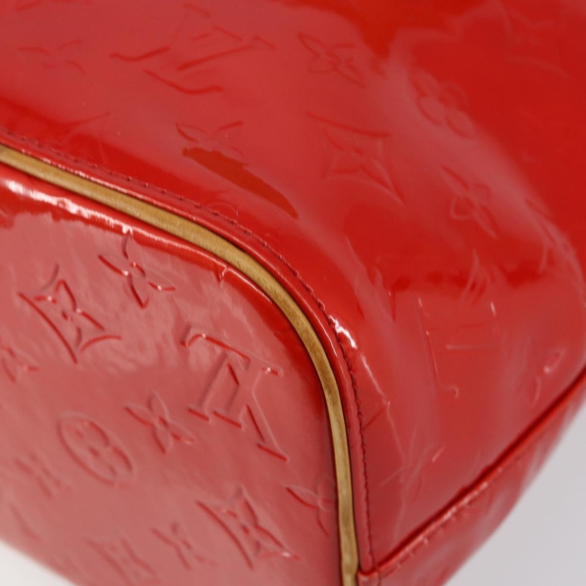 LOUIS VUITTON Monogram Vernis Houston Hand Bag Red M91092 LV Auth 146697
