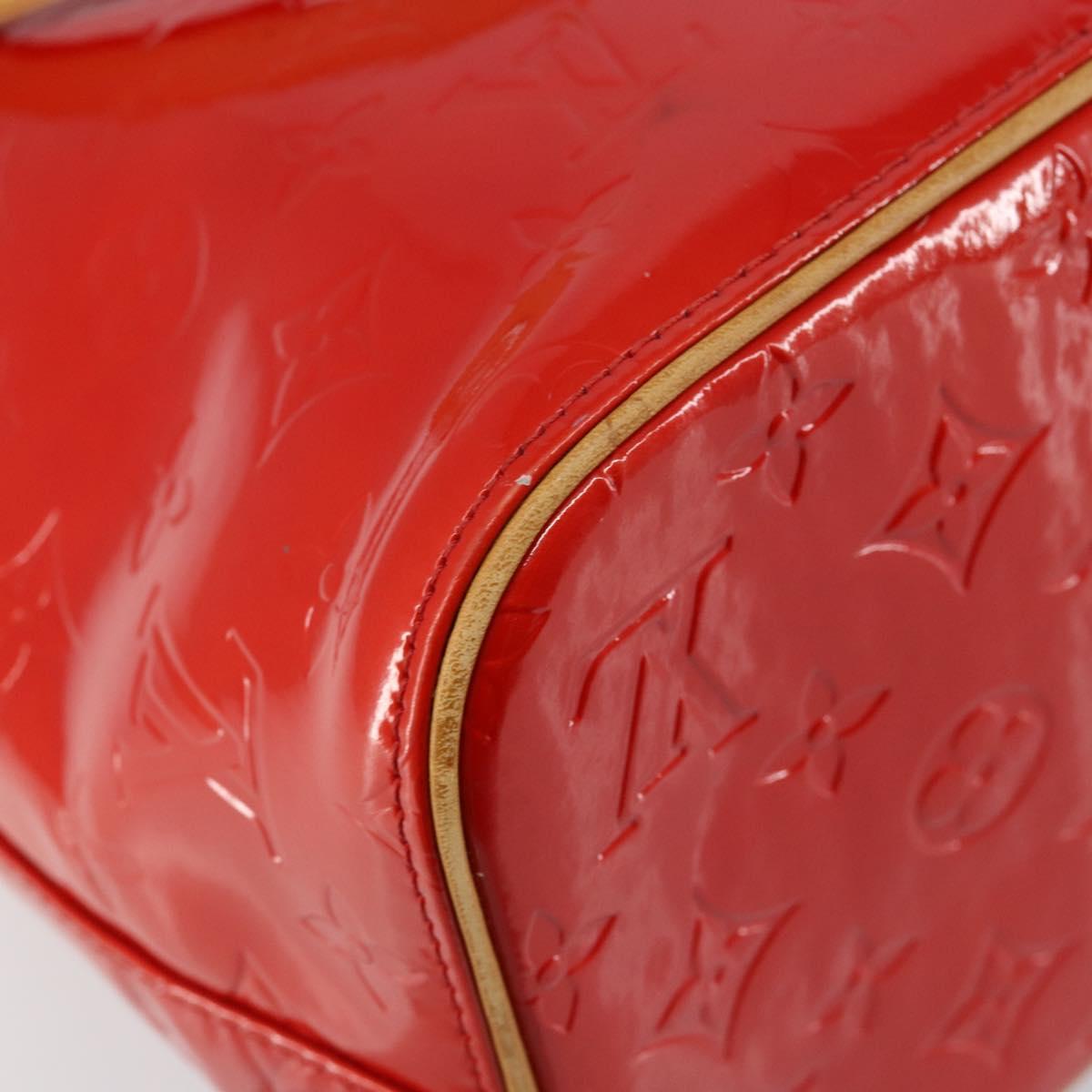 LOUIS VUITTON Monogram Vernis Houston Hand Bag Red M91092 LV Auth 146697