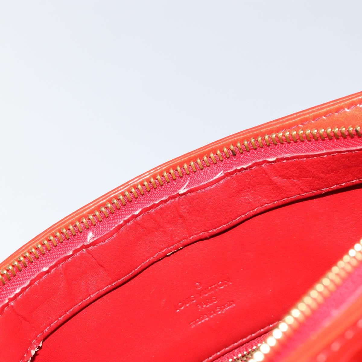 LOUIS VUITTON Monogram Vernis Houston Hand Bag Red M91092 LV Auth 146697