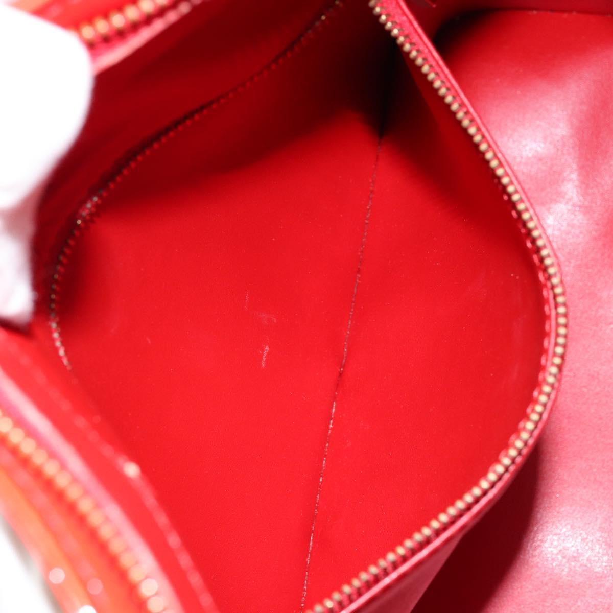 LOUIS VUITTON Monogram Vernis Houston Hand Bag Red M91092 LV Auth 146697