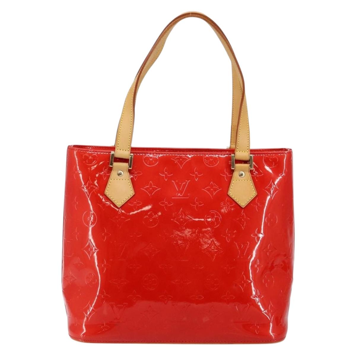 LOUIS VUITTON Monogram Vernis Houston Hand Bag Red M91092 LV Auth 146697