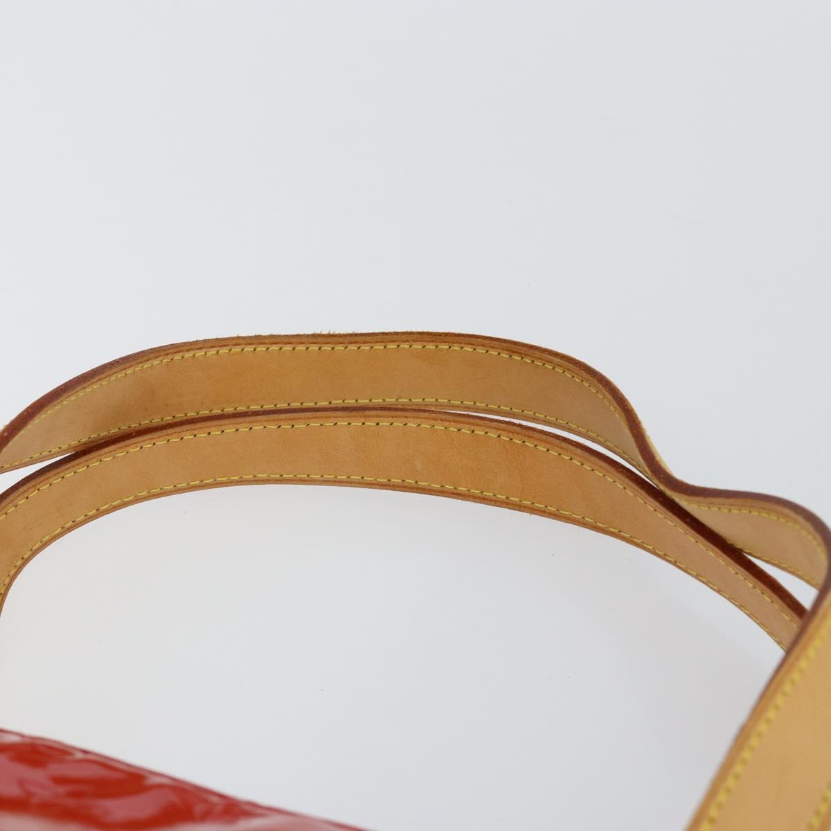 LOUIS VUITTON Monogram Vernis Houston Hand Bag Red M91092 LV Auth 146697