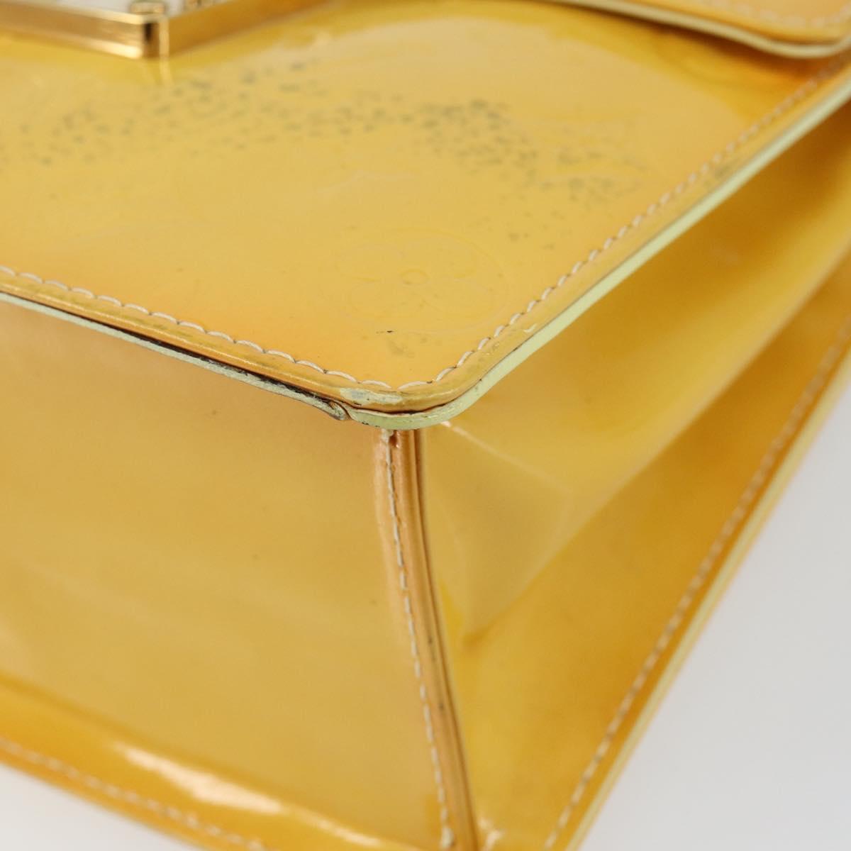 LOUIS VUITTON Monogram Vernis Spring Street Bag Lime Yellow M91068 Auth 146698