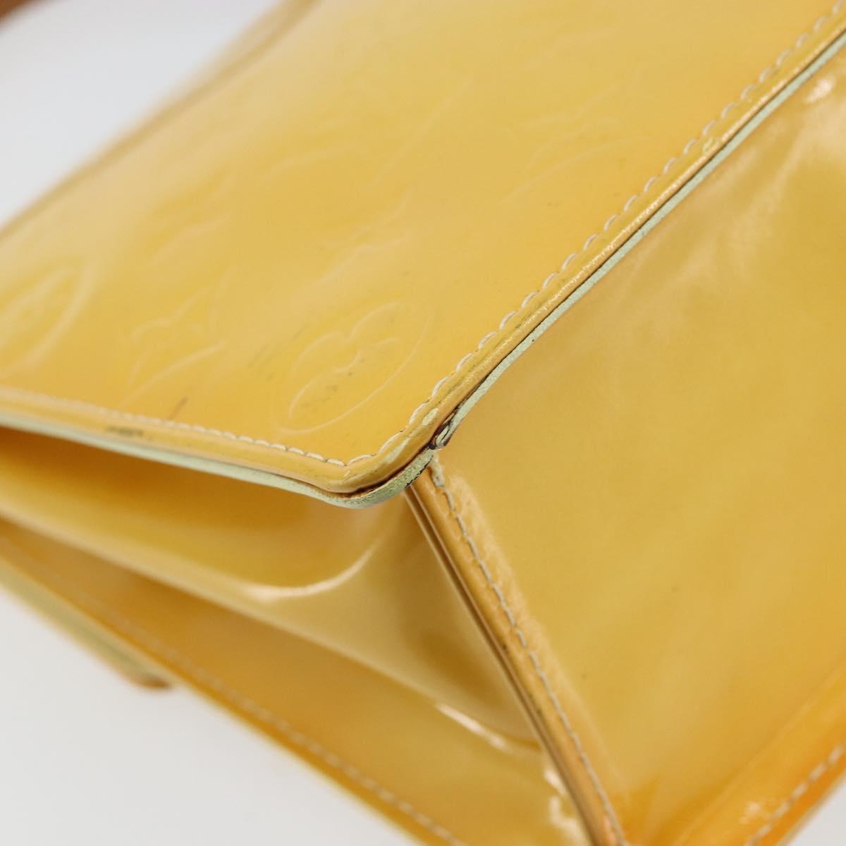 LOUIS VUITTON Monogram Vernis Spring Street Bag Lime Yellow M91068 Auth 146698