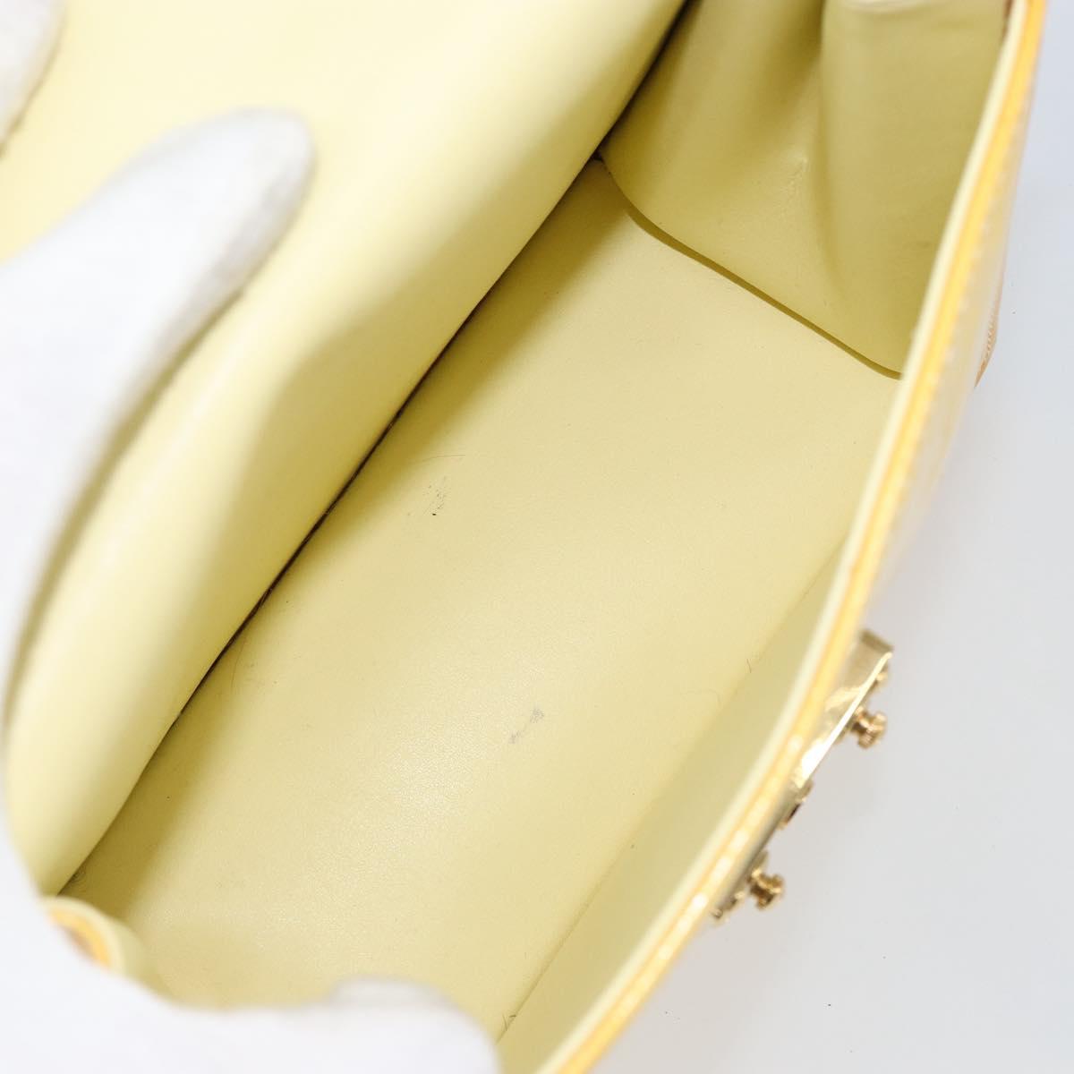 LOUIS VUITTON Monogram Vernis Spring Street Bag Lime Yellow M91068 Auth 146698