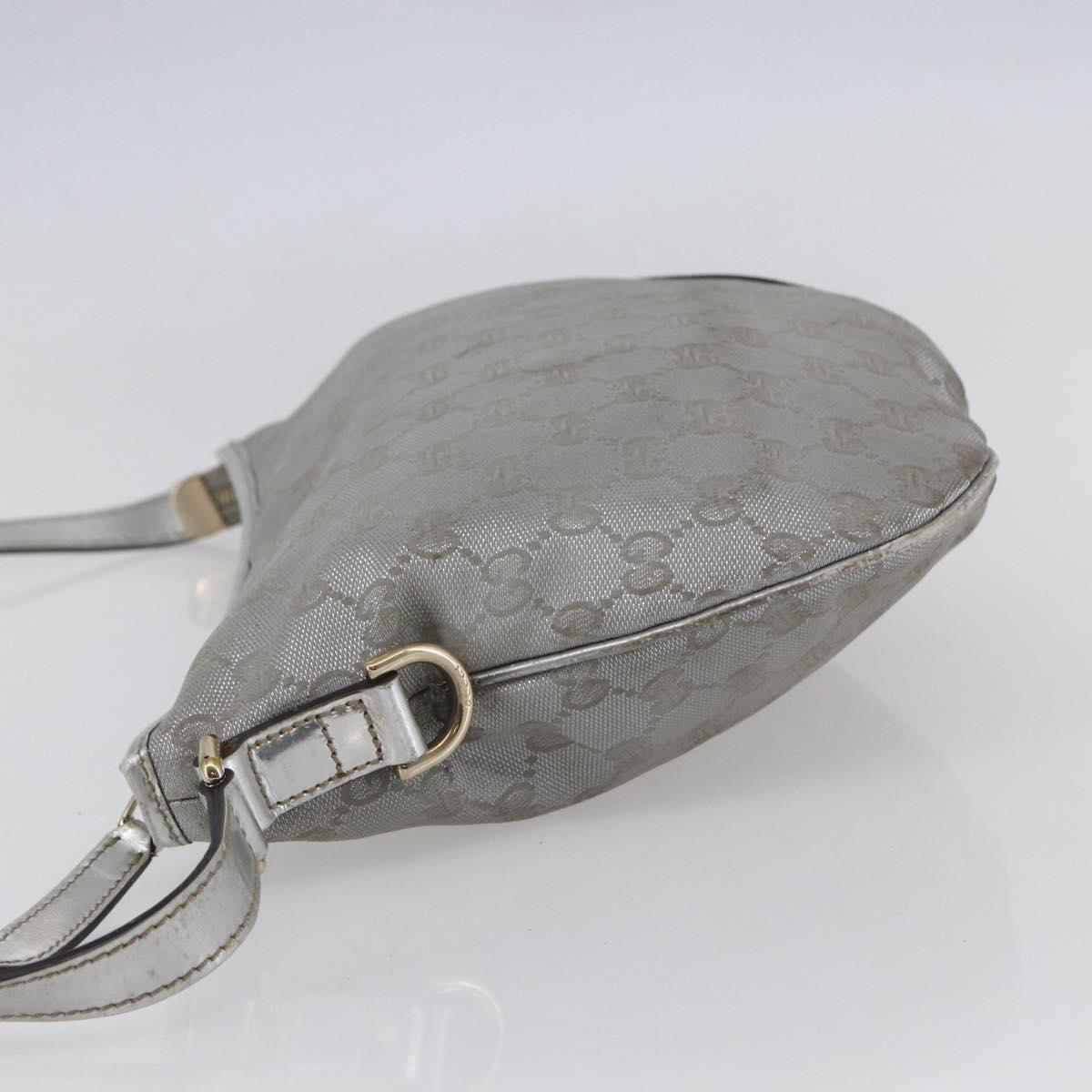 GUCCI GG Canvas Newbrit Shoulder Bag Silver Gold 169998 Auth 146706