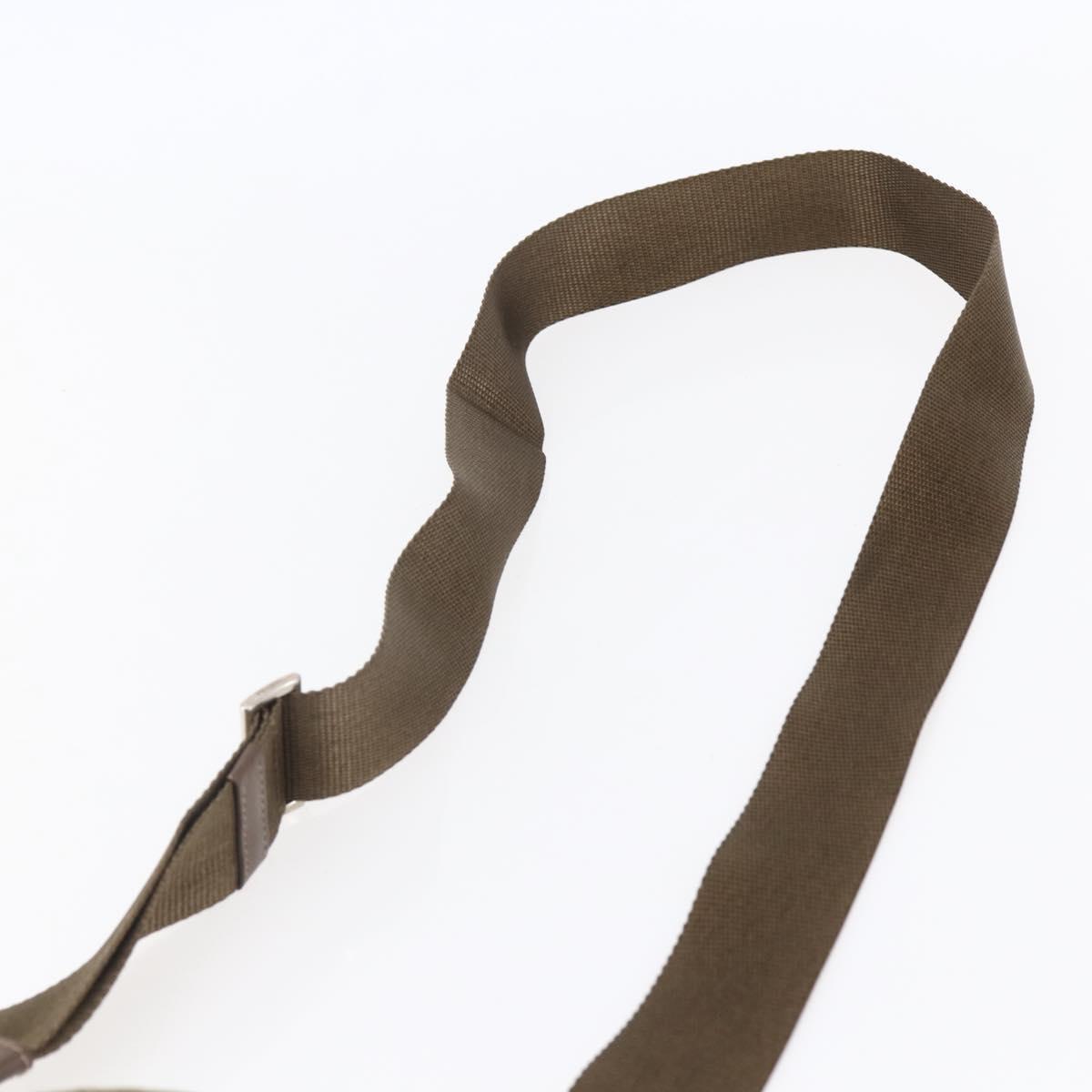 PRADA Shoulder Bag Nylon Khaki Silver Auth 146713