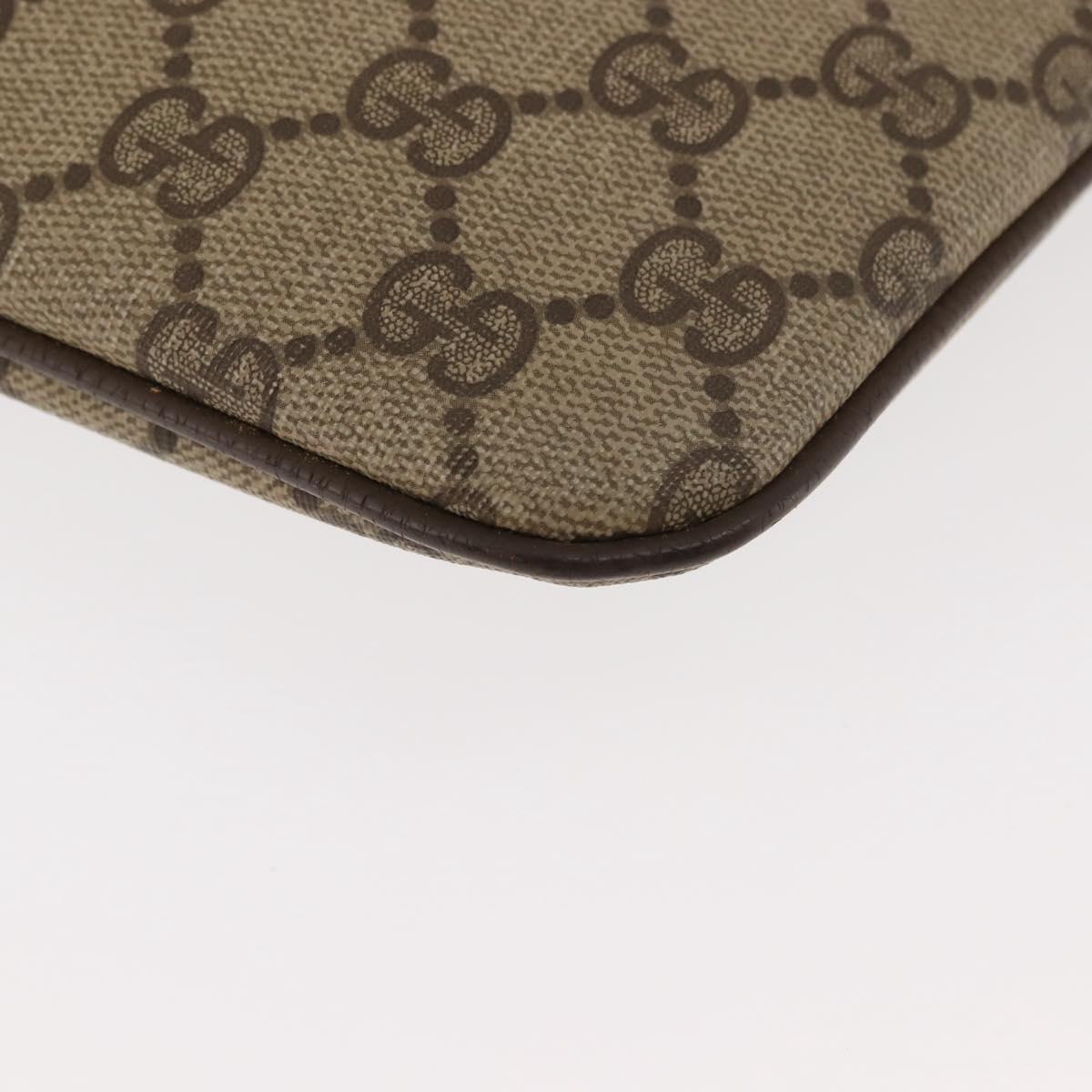 GUCCI GG Supreme Web Sherry Line Bag PVC Beige Gold 904 02 047 Auth 146714