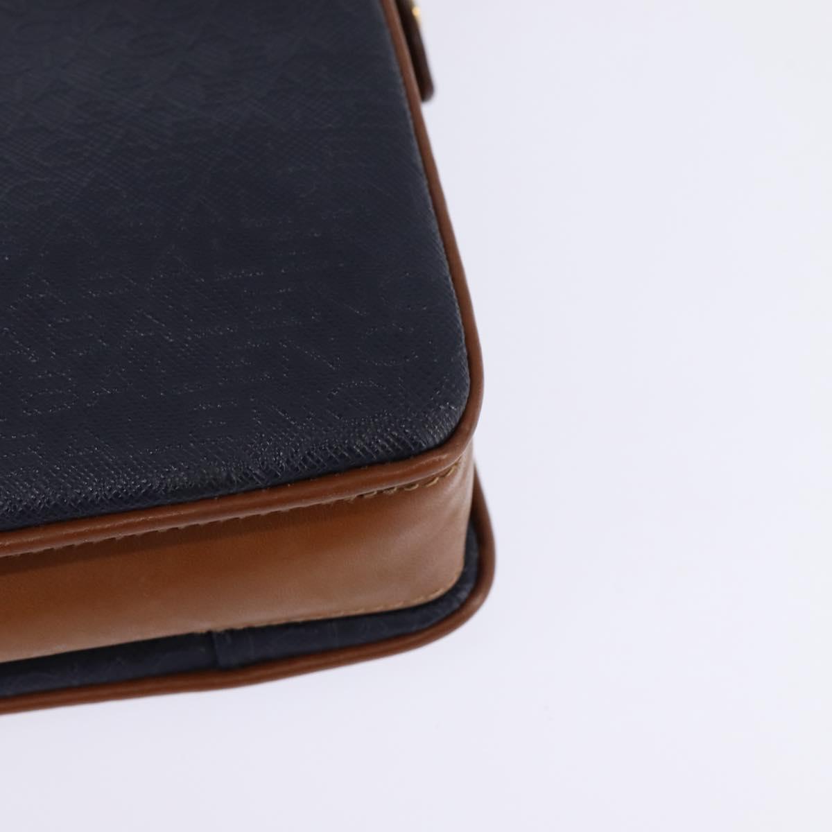 BALENCIAGA Shoulder Bag PVC Navy Gold Auth 146719