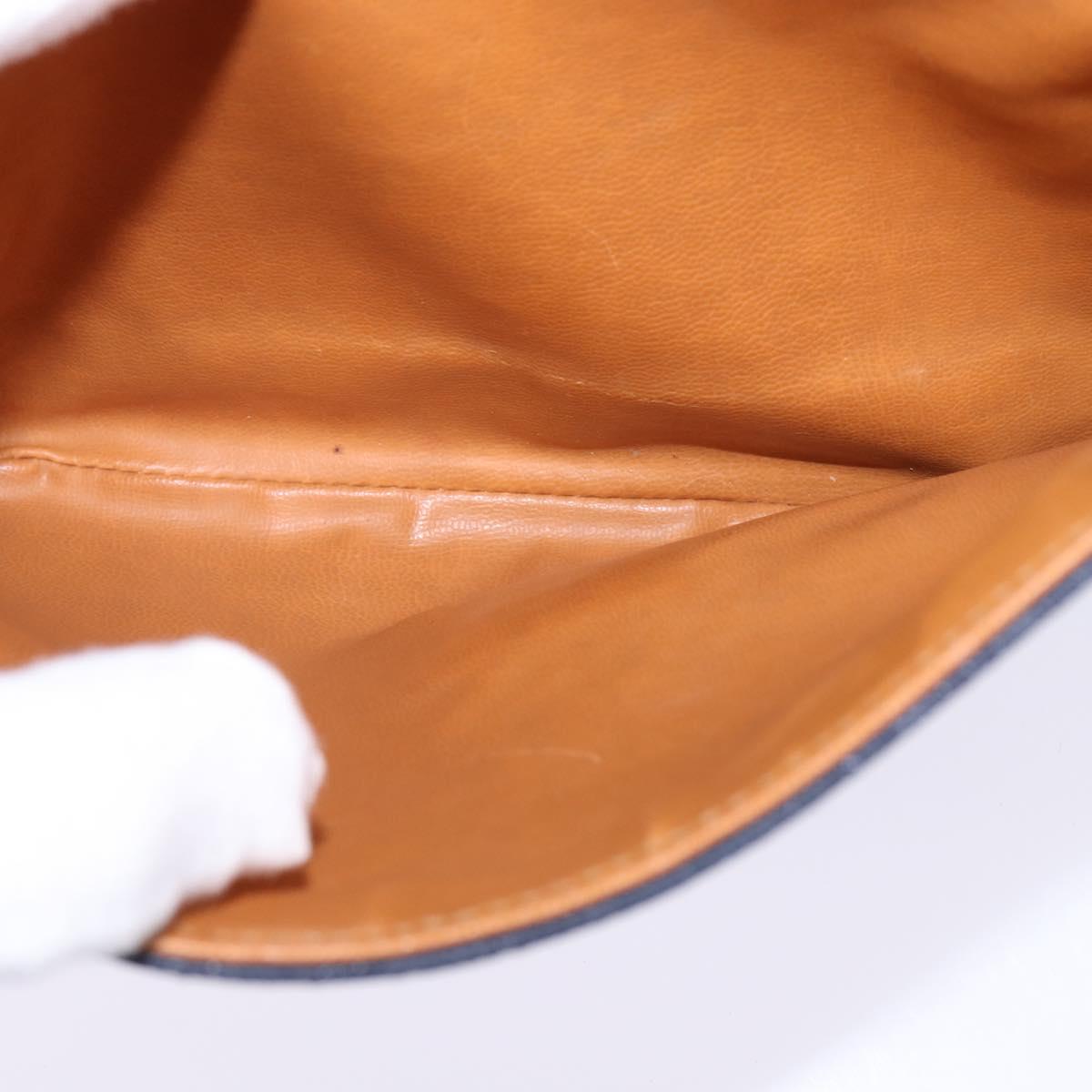 BALENCIAGA Shoulder Bag PVC Navy Gold Auth 146719