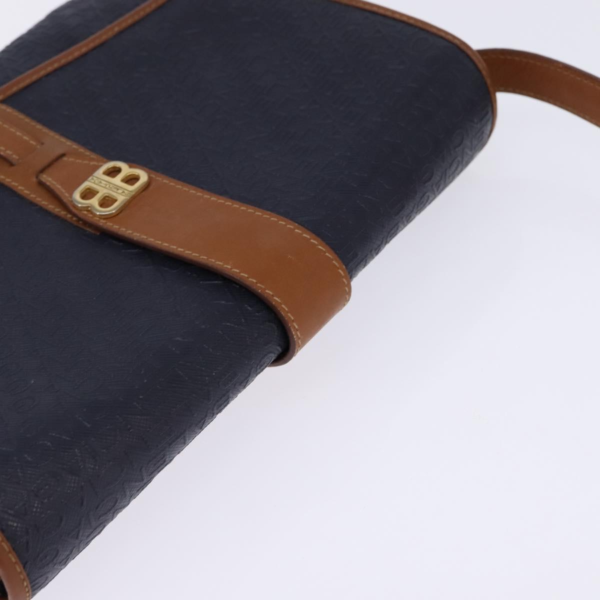 BALENCIAGA Shoulder Bag PVC Navy Gold Auth 146719