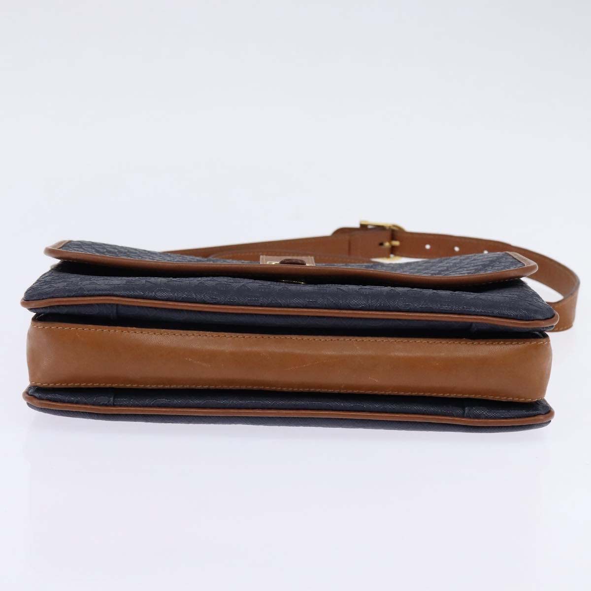 BALENCIAGA Shoulder Bag PVC Navy Gold Auth 146719