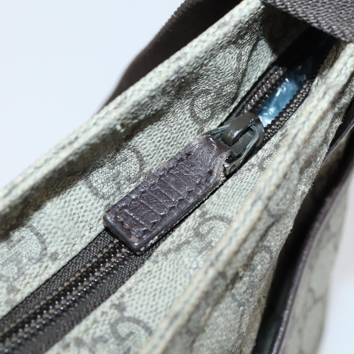 GUCCI GG Supreme Shoulder Bag PVC Beige Silver 141626 Auth 146723