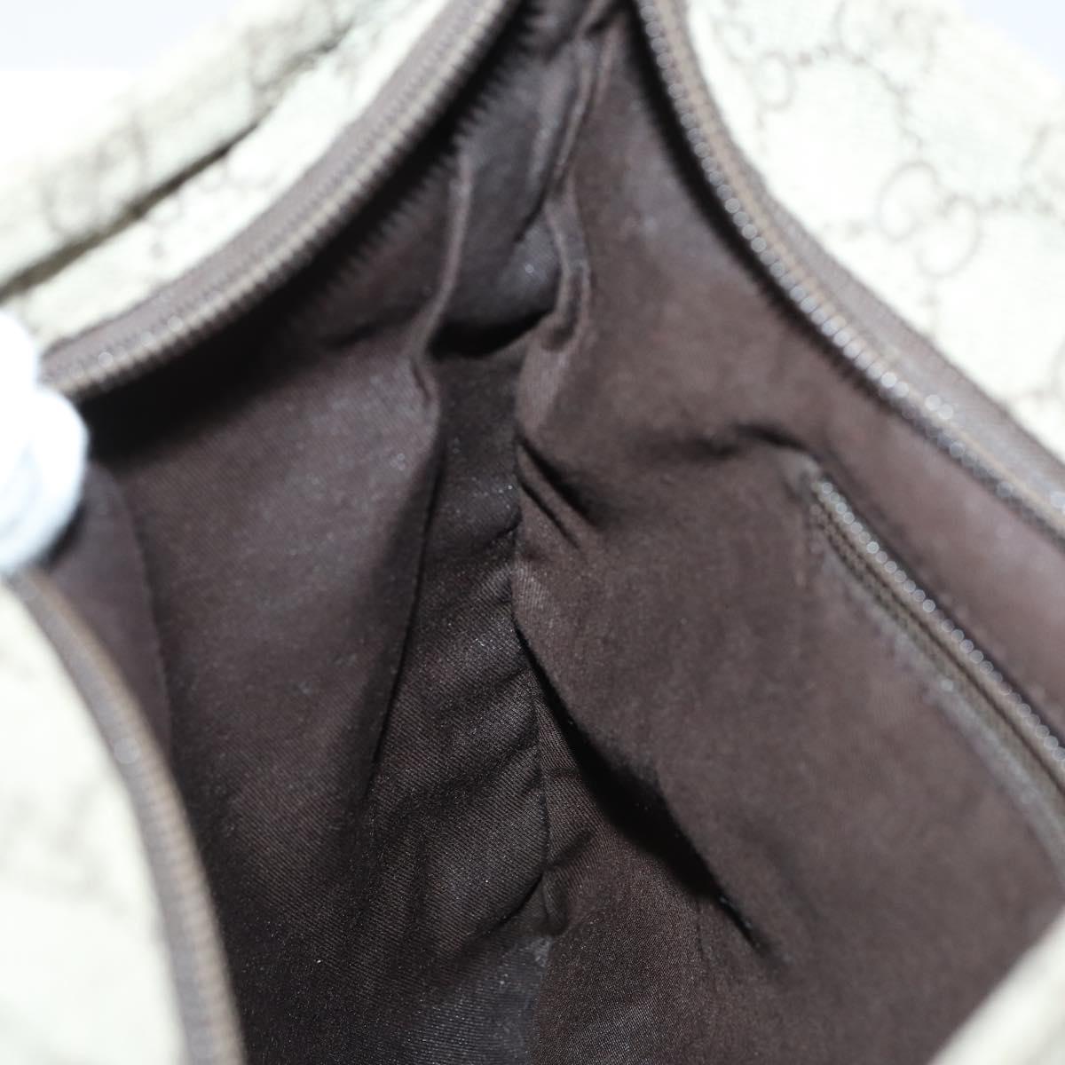 GUCCI GG Supreme Shoulder Bag PVC Beige Silver 141626 Auth 146723