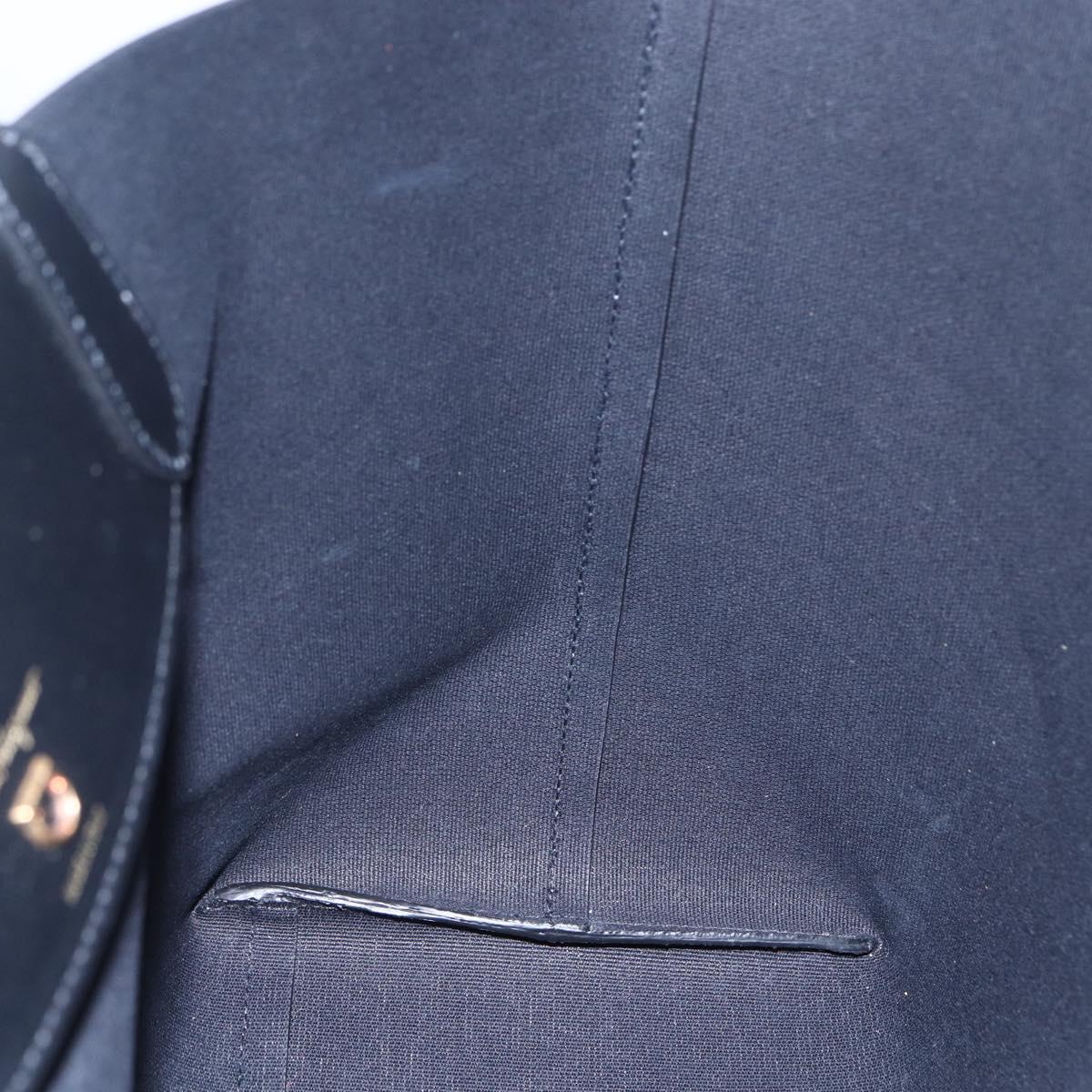 Salvatore Ferragamo Gancini Tote Bag PVC Leather Beige Auth 146724V