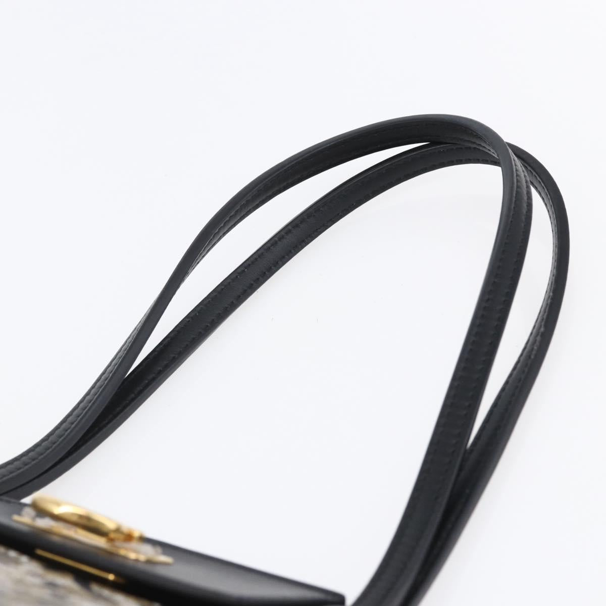 Salvatore Ferragamo Gancini Tote Bag PVC Leather Beige Auth 146724V