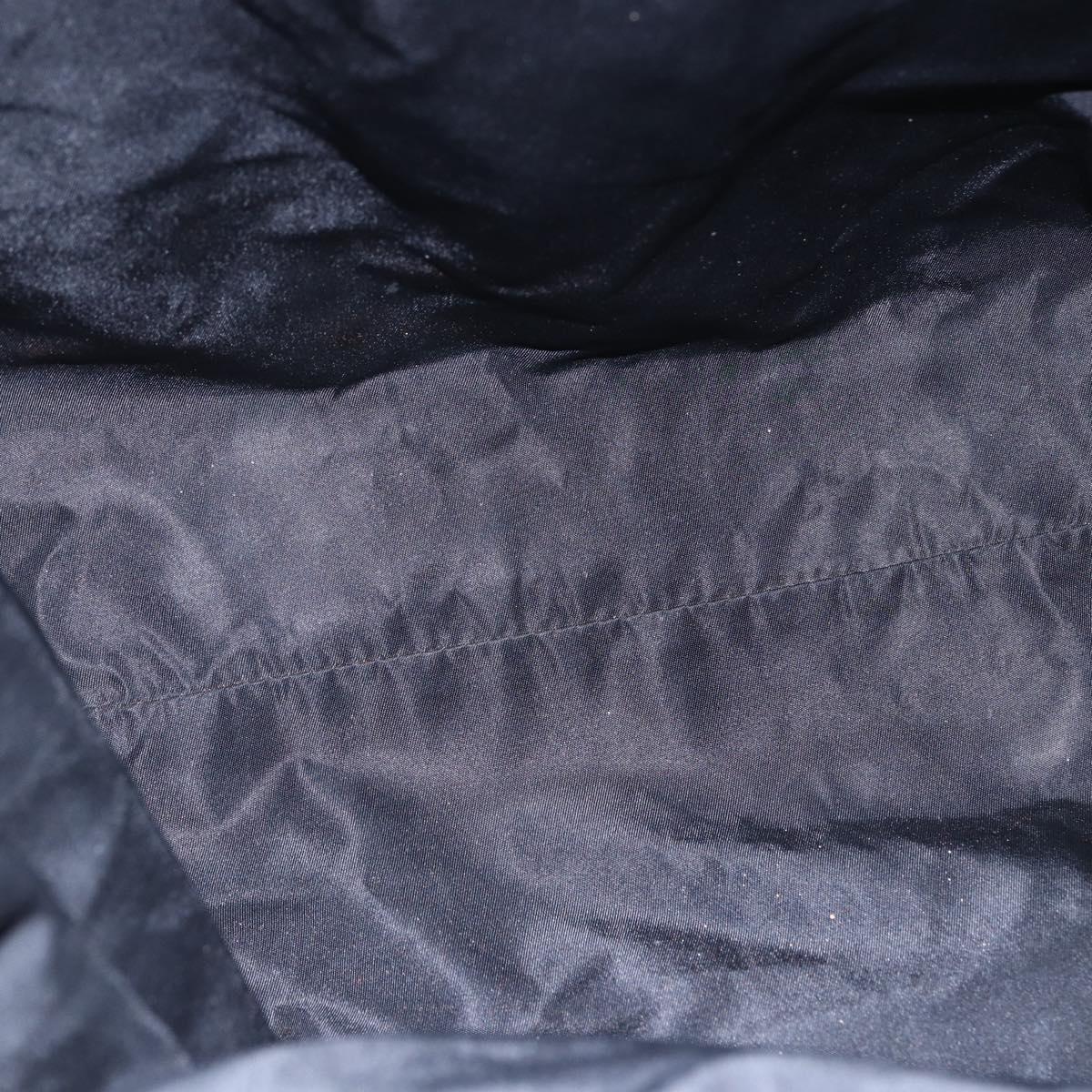 PRADA Hand Bag Nylon plastic Black Silver Auth 146727