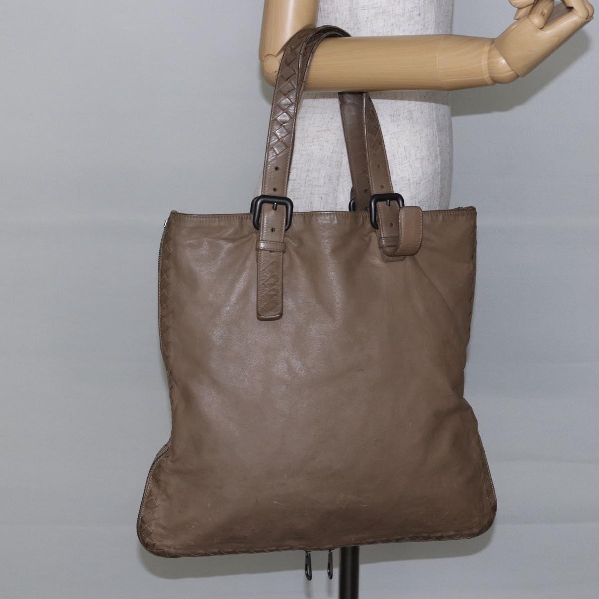 BOTTEGA VENETA INTRECCIATO Tote Bag Leather Beige Auth 146728