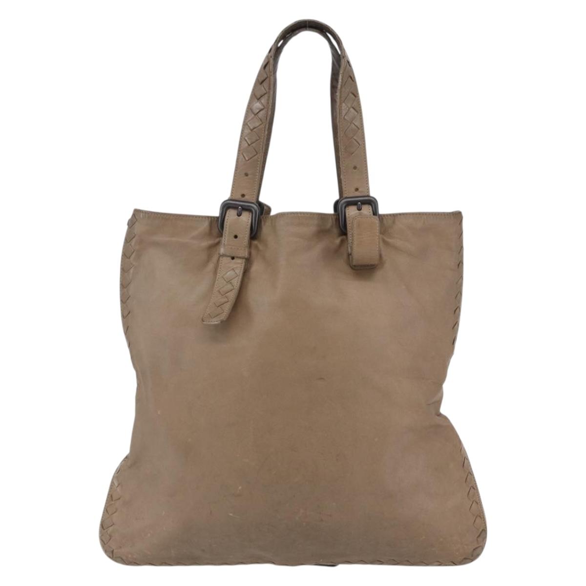 BOTTEGA VENETA INTRECCIATO Tote Bag Leather Beige Auth 146728