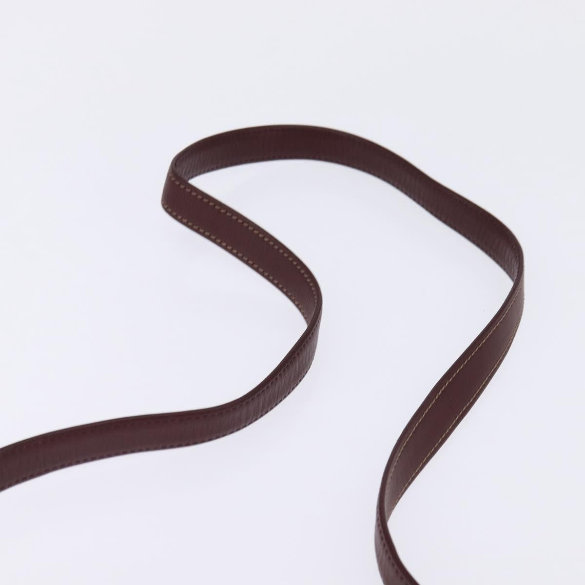 CARTIER Must Line Shoulder Bag Leather Bordeaux Gold Auth 146729