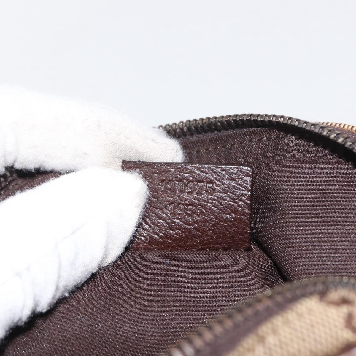 GUCCI GG Canvas Shoulder Bag Beige Silver 120975 Auth 146735