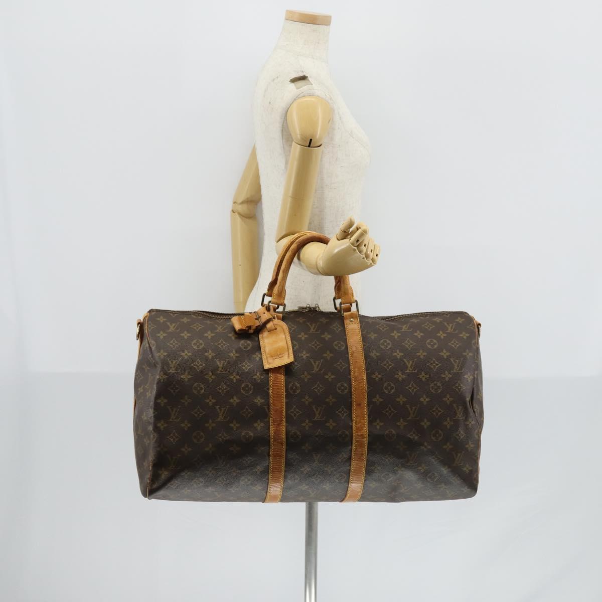 LOUIS VUITTON Monogram Keepall Bandouliere 55 Boston Bag M41414 LV Auth 146741