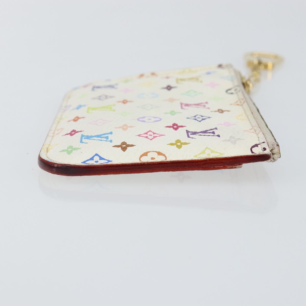 LOUIS VUITTON Multicolor Pochette ClesNM Coin Purse White M93734 LV Auth 146748