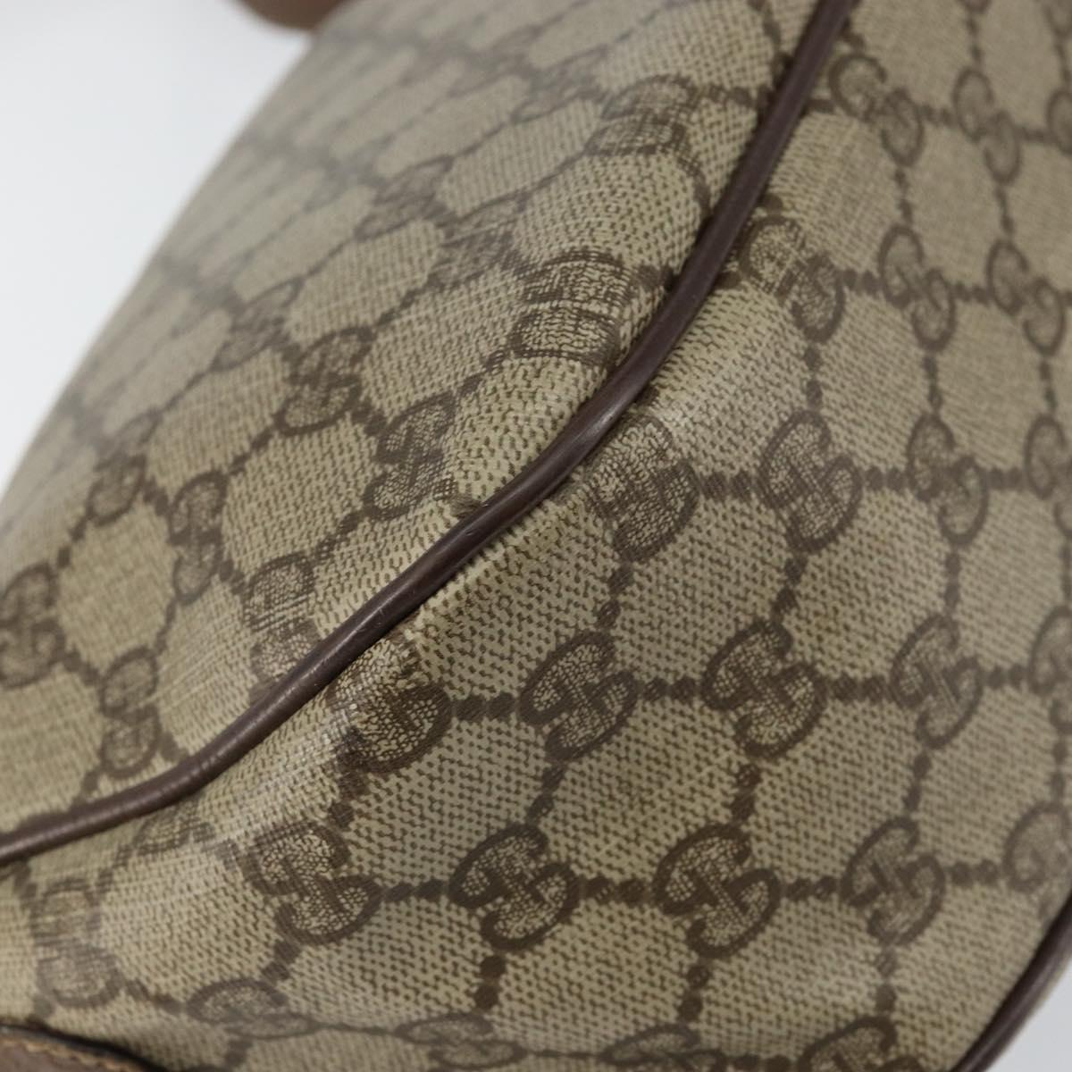 GUCCI GG Supreme Web Sherry Line Shoulder Bag PVC Beige 89 02 032 Auth 146752