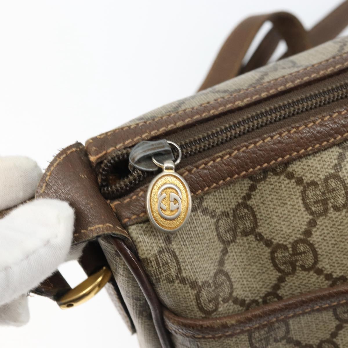 GUCCI GG Supreme Web Sherry Line Shoulder Bag PVC Beige 89 02 032 Auth 146752