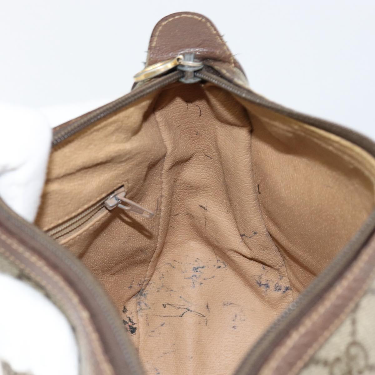 GUCCI GG Supreme Web Sherry Line Shoulder Bag PVC Beige 89 02 032 Auth 146752