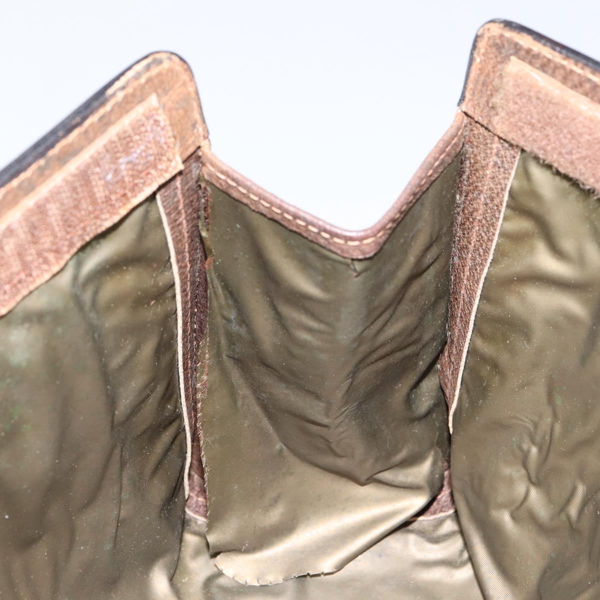 GUCCI GG Supreme Web Sherry Line Clutch Bag PVC Leather Beige Auth 146759