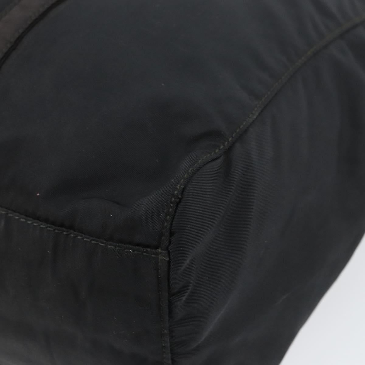 PRADA Shoulder Bag Nylon Black Silver Auth 146770