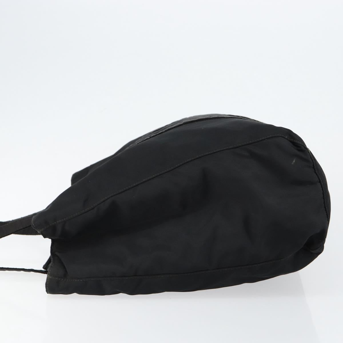 PRADA Shoulder Bag Nylon Black Silver Auth 146770