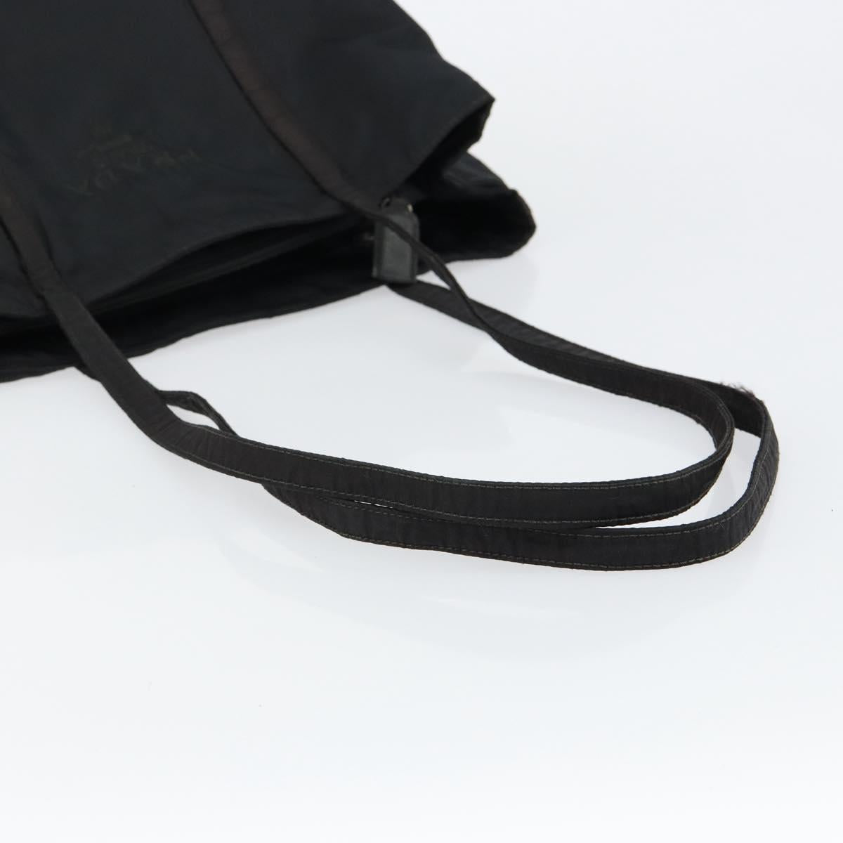 PRADA Shoulder Bag Nylon Black Silver Auth 146770