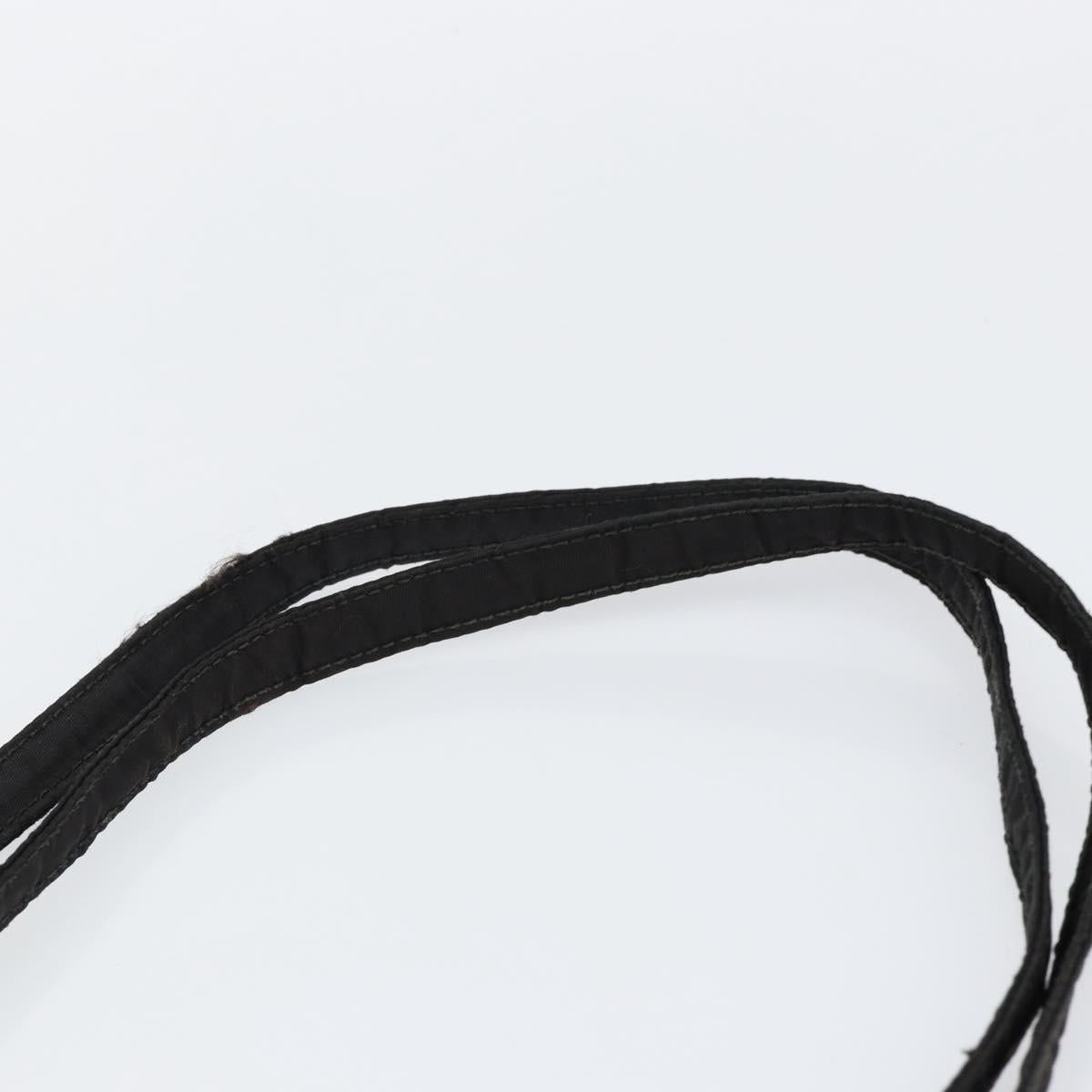 PRADA Shoulder Bag Nylon Black Silver Auth 146770