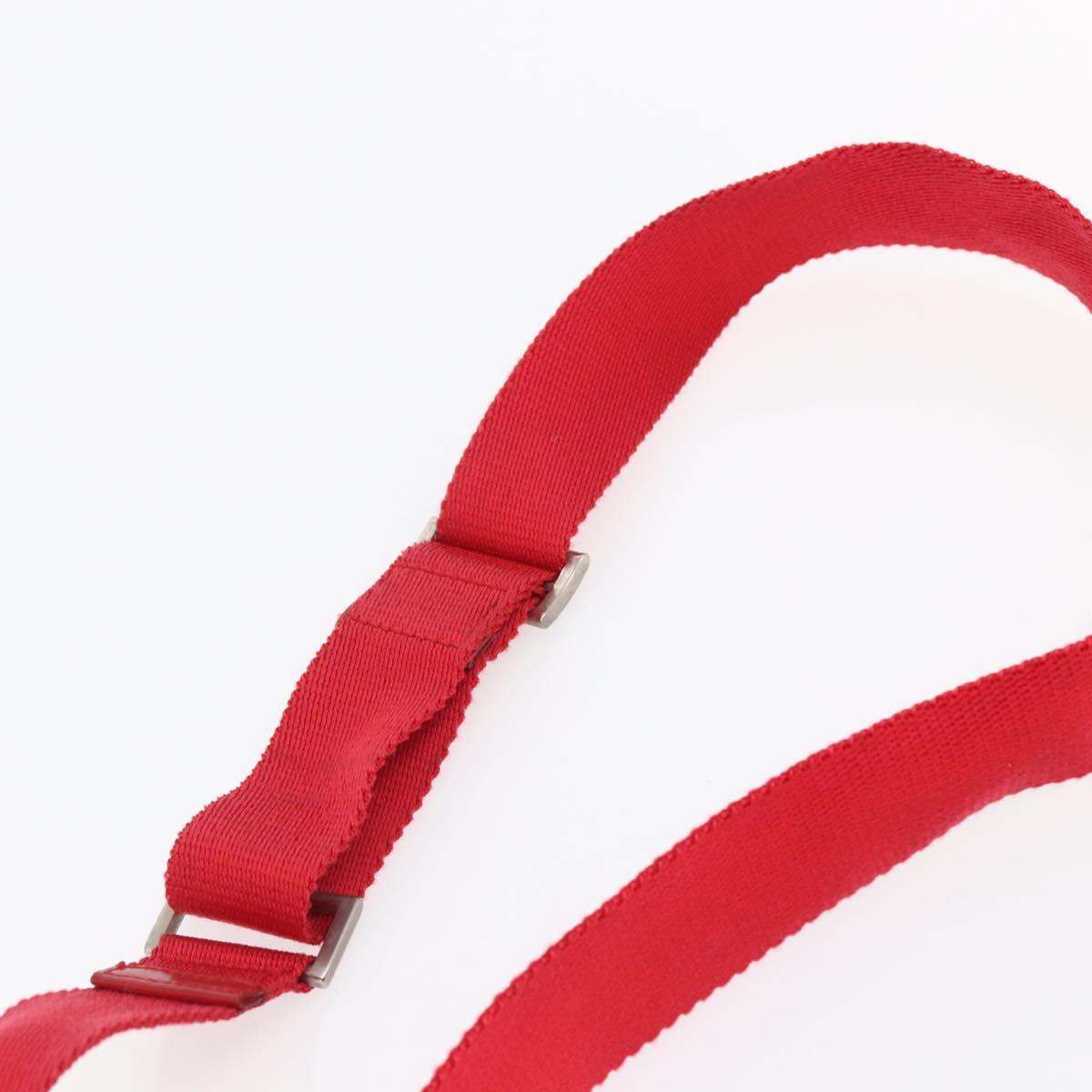 PRADA Shoulder Bag Nylon Red Silver Auth 146771