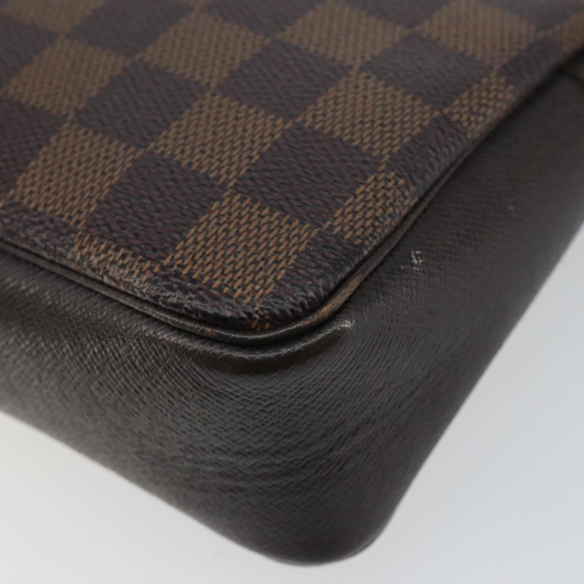 LOUIS VUITTON Damier Ebene Trousse Makeup Pouch N51982 LV Auth 146780