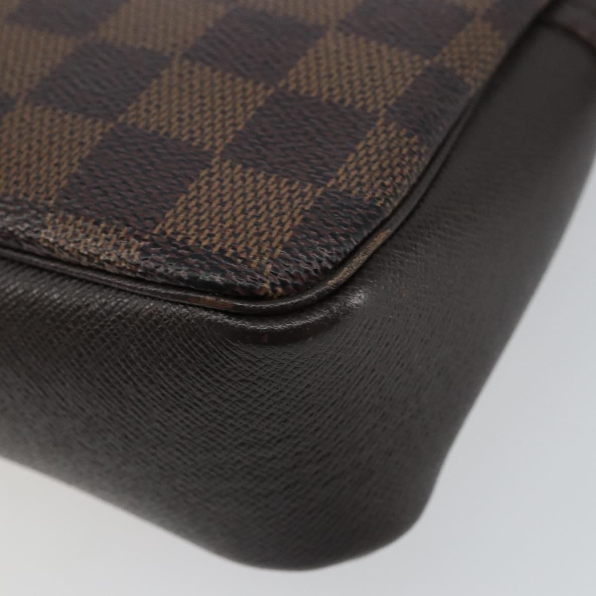 LOUIS VUITTON Damier Ebene Trousse Makeup Pouch N51982 LV Auth 146780
