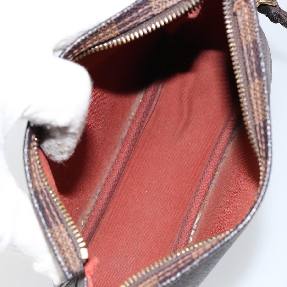 LOUIS VUITTON Damier Ebene Trousse Makeup Pouch N51982 LV Auth 146780