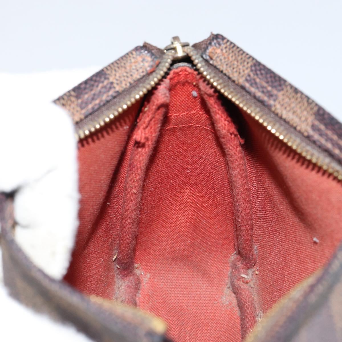 LOUIS VUITTON Damier Ebene Trousse Makeup Pouch N51982 LV Auth 146780