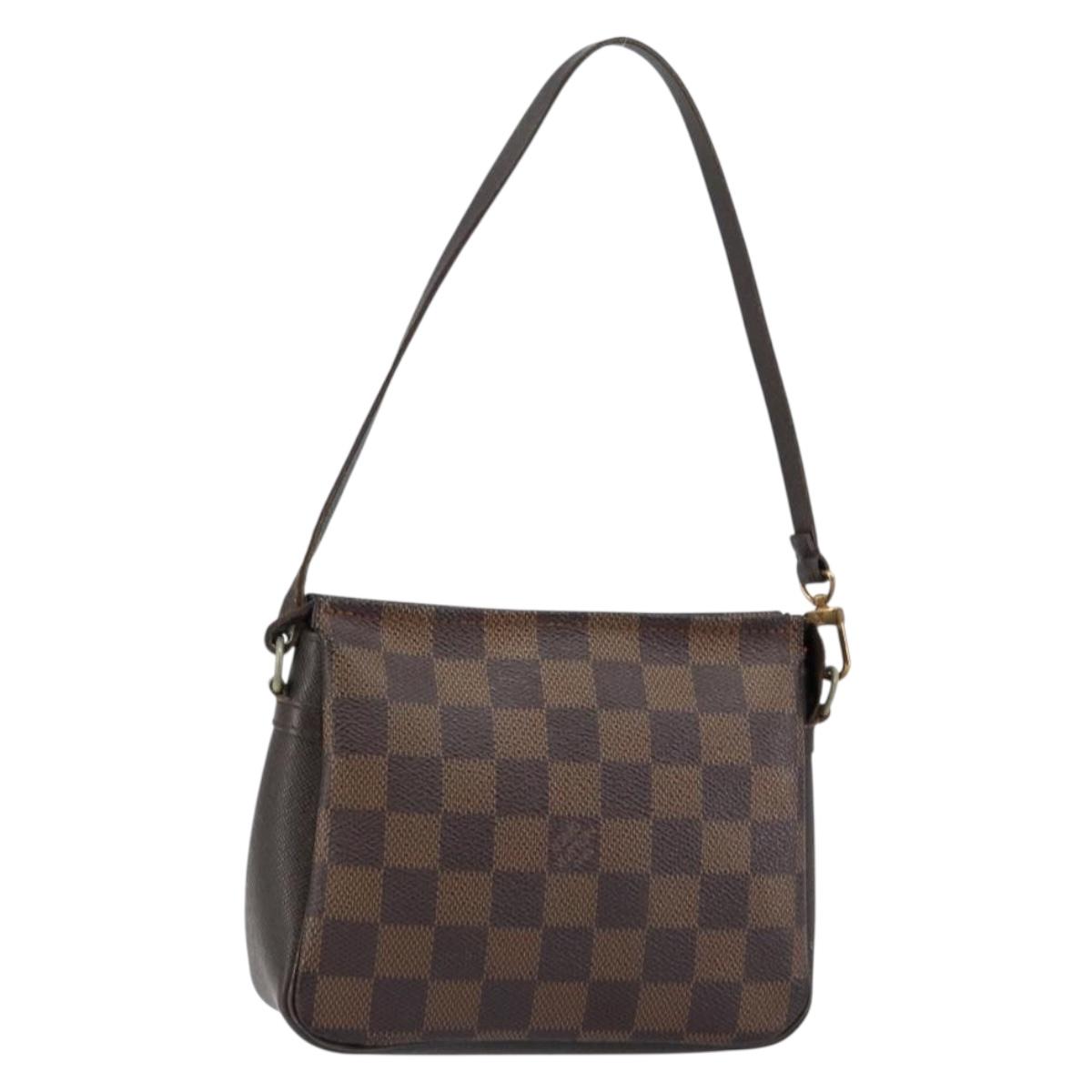 LOUIS VUITTON Damier Ebene Trousse Makeup Pouch N51982 LV Auth 146780