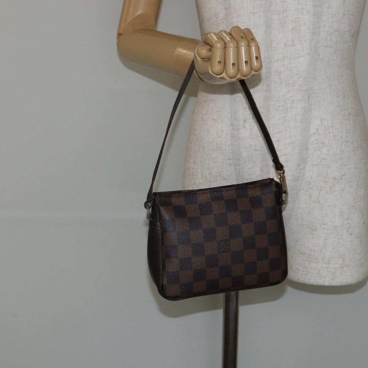 LOUIS VUITTON Damier Ebene Trousse Makeup Pouch N51982 LV Auth 146780